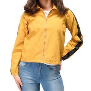 Obey Jax Track Goldenrod Yellow Zip Front Windbreaker Sz M